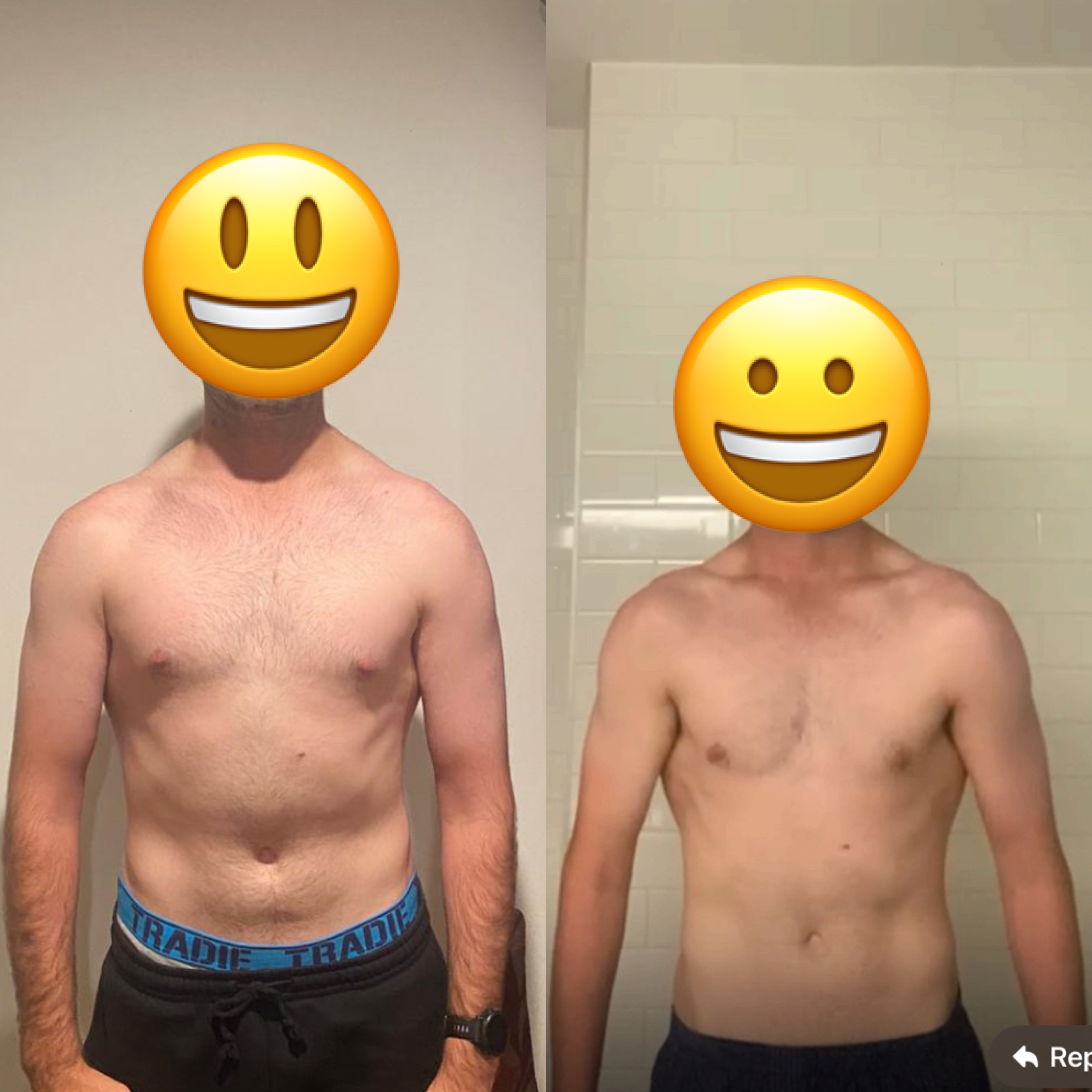 Bill before and after